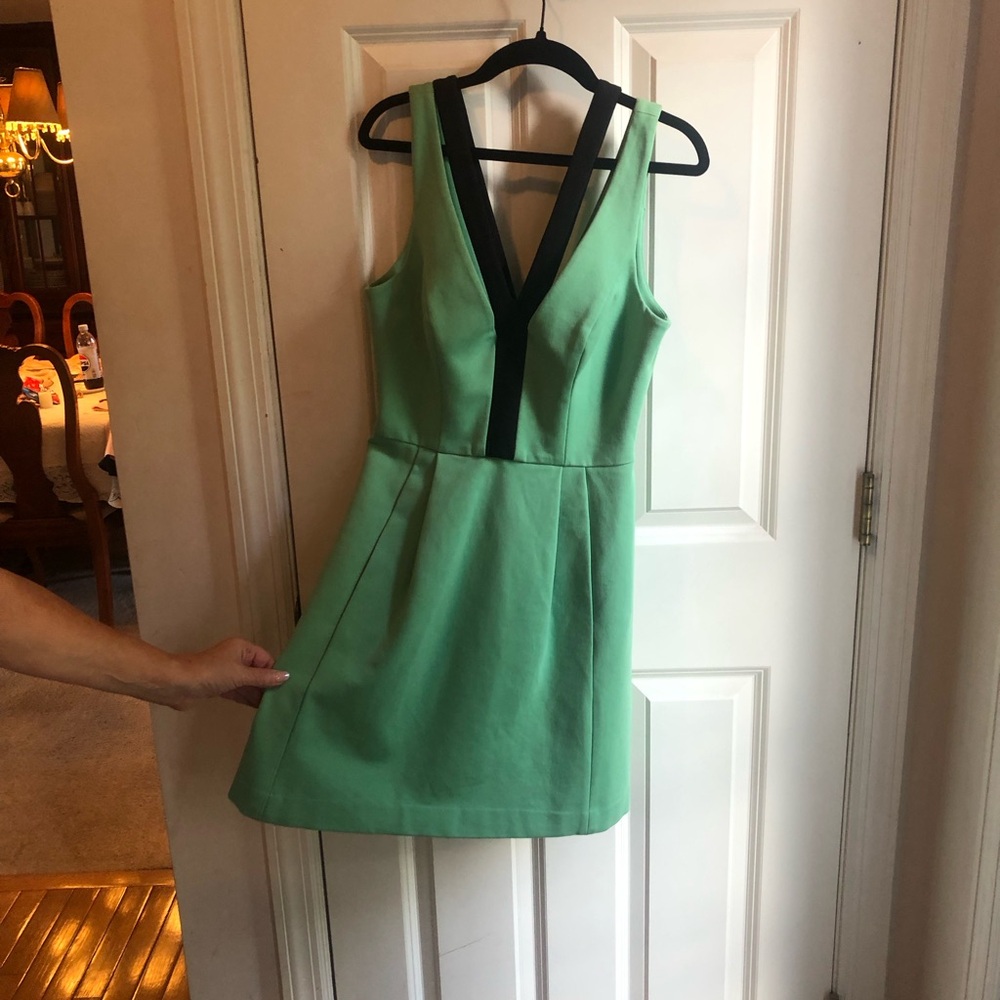 Plenty by Tracy Reese Jade Green and Black Deep V Back Dress/Frock NWT/NEW TAGS